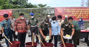 Pangdam Tanjungpura Bersama Orjen TNI Musnahkan Barang Bukti Sabu 21,028 Kg di Otmil II-06 Pontianak