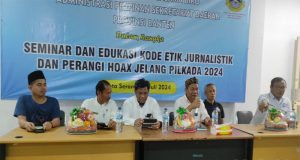 DPW MOI Banten Bekerjasama dengan Adpimpro Gelar Seminar Kode Etik Jurnalistik dan Deklarasi Perangi Hoax