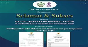 Dapur Lapas Kelas IIB Pangkalan Bun Raih Sertifikat Halal Dan Sertifikat Laik Higienis
