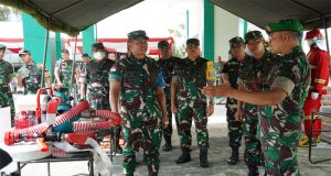 Pangdam Tanjungpura Tinjau Latihan Posko I Korem 102/Pjg