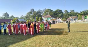 Wujudkan Rasa Cinta Tanah Air, Satgas TMMD ke 121 Latih Paskibraka Kec. Pagelaran Utara