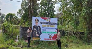 Dukung Operasi Mantap Praja Kapuas 2024, Polsek Menjalin Pasang Baleho Himbauan