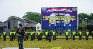 Kodim 1208/Sambas Gelar Apel Kesiapan Pengamanan Pilkada Serentak Tahun 2024