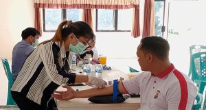 Personel Polres Kepulauan Talaud dan Sat Brimob Ikut Rikkes Berkala