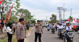 Polres Beltim Amankan Kirab Dan Deklarasi Damai Pilkada Kabupten Belitung Timur