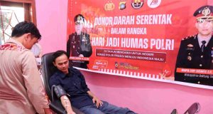 Rangkaian HUT Humas Ke 73, Polres Beltim Gelar Bakti Kesehatan Donor Darah