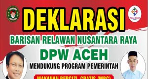 BRNR (Barisan Relawan Nusantara Raya) DPW Provinsi Aceh Deklarasi Mendukung Program Pemerintah Makan Bergizi Gratis