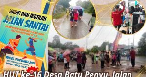 Walaupun Di Guyur Hujan, Peringatan Hari Jadi Desa Batu Penyuk Tetap Berjalan