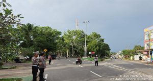 Polres Beltim Melaksanakan Gatur Pagi, Himbau Berhati-Hati Di Jalan Memasuki Musim Penghujan