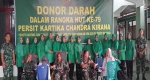 TNI Gelar Donor Darah dalam Rangka HUT Korem 032/Wirabraja ke-40 dan HUT Persit KCK ke-79