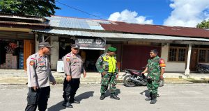 Cegah Gangguan Kamtibmas, Polsek Kabaruan Bersama TNI Gelar Patroli Bersama