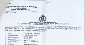 Tampe Malem Barus Desak Kejelasan Laporan Polisi di Polresta Pekanbaru