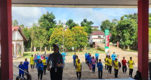 Olahraga Bersama di Puskesmas Meranti, Polsek Meranti Ajak Warga Hidup Sehat