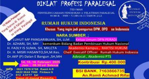 Rumah Hukum Indonesia Adakan Diklat Profesi Paralegal Dengan Gelar Non Akademik CPLA