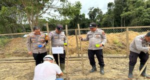 Bersama Pihak Perusahaan, Polsek Sandai Tanam Jagung Guna Sukseskan Ketahanan Pangan