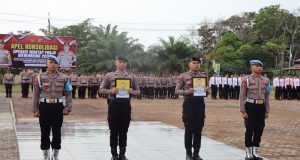 Kapolres Beltim Pimpin Upacara PTDH 2 Personel Polri Langgar Kode Etik