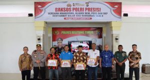 Jelang Bulan Suci Ramadhan, Polres Beltim Bagikan Baksos Polri Presisi Kepada Masyarakat