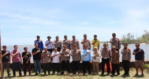 Kapolres Beltim, AKBP. Indra Feri Dalimunthe., SH., SIK., MH., Letakan Batu Pertama Pos Pantau Sat Polairud Di Pelabuhan Pering