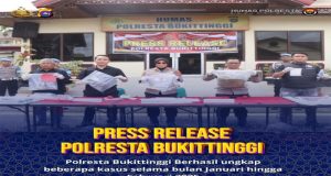 Polresta Bukittinggi Berhasil Rilis Sejumlah Kasus Dalam Kurun Waktu 2 Bulan Belakangan