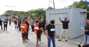 Polres Beltim Gelar Rekonstruksi Pengeroyokan Di Situ Kulong Minyak, Sebanyak 19 Adegan Diperagakan