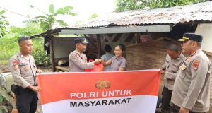 Rangkaian HUT Bhayangkara ke 79, Polres Beltim & Polsek Jajaran Salurkan Bantuan Sosial