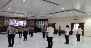 Polres Sambas Gelar Upacara Pemuliaan Nilai-Nilai Luhur Tribrata Secara Virtual