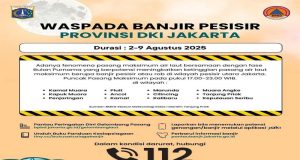 Waspada Banjir Pesisir (ROB) Di Provinsi DKI Jakarta Periode: 2–9 Agustus 2025