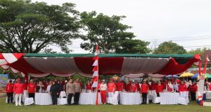 Kapolres Singkawang Hadiri Senam Bersama dan Pembukaan Permainan Tradisional Sambut HUT ke-80 RI