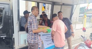 Gerakan Pangan Murah, Ditreskrimsus Polda Babel-Bulog,Salurkan 2 Ton Beras PSHP