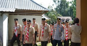 Kapolres Bengkayang Hadiri Upacara Penutupan Hari Pramuka ke-64 di Sungai Betung