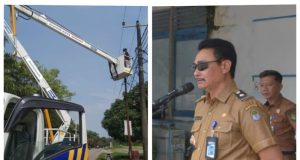 Warga Keluhkan Kondisi Lampu Penerangan Jalan umum (PJU) Rusak Di Simpang Makam Pahlawan Sukaharja Ketapang