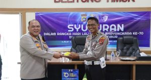 Sat Lantas Polres Beltim Gelar Syukuran Di Hari Lalu Lintas Bhayangkara Ke-70 Tahun