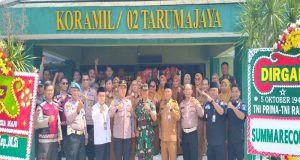 Muspika Tarumajaya Memberikan Ucapan HUT TNI ke 80 Kepada Koramil 02/Tarumajaya