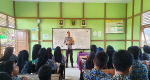 Polsek Matan Hilir Selatan Laksanakan Sosialisasi Penerimaan Murid Baru SMA Taruna Kemala Bhayangkara di SMPN 07 Pematang Gadung