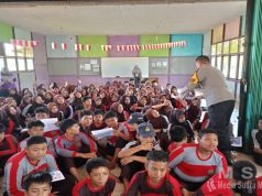 Polsek Matan Hilir Utara Laksanakan Sosialisasi Penerimaan Murid Baru SMA Taruna Kemala Bhayangkara di SMPN 04 Kec. Matan Hilir Utara