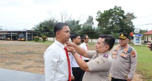 Komitmen Polri Berantas Mafia Tanah, Personel Polres Beltim Terima Pin Emas Dari Menteri ATR/BPN