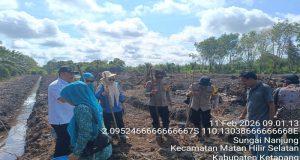 Polsek Matan Hilir Selatan Gandeng Pemerintahan Desa, Untuk Tanam Jagung Sukseskan Ketahanan Pangan