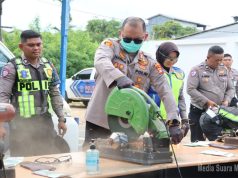 Polres Ketapang Gelar Konferensi Pers Penindakan Knalpot Brong Periode Januari S/D April Tahun 2026